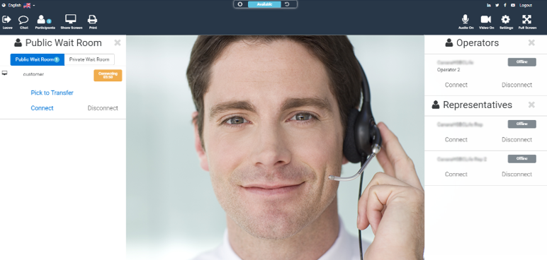 Video Call Center: Example Agent View