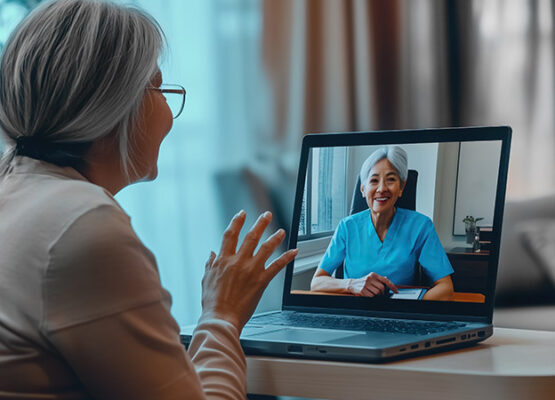 Elderly Woman on Video Call